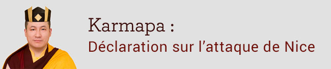 17ème Karmapa Thayé Dorjé - déclarations sur l'attaque de Nice